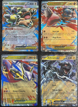 POKEMON MEGA CARDS KANGASKHAN EX-LUCARIO EX-LATIAS EX-ZEKROM EX (SET OF 4) - Image 1