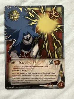 Naruto CCG TCG Vintage 2002 1st Edition Sasuke Uchiha N-289 Super Rare Card LP - Image 1