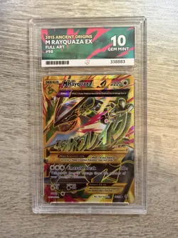 ACE (PSA/BGS) 10 M Rayquaza EX Full Art 98/98 Ancient Origins Pokemon Card - Image 1