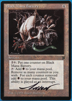 Black Mana Battery Legends NM Artifact Uncommon SIGNED CARD (504955) ABUGames - Image 1