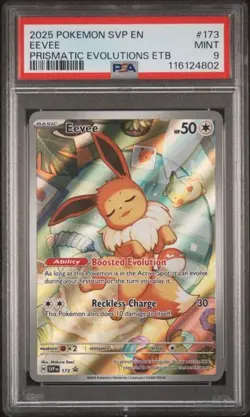 Pokemon TCG Eevee 173 Promo Prismatic Evolutions Holo Card PSA 9 - Image 1