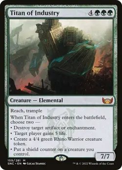 Titan of Industry NM MYTHIC Streets of New Capenna [SNC] MTG #159 Green Regular - Image 1
