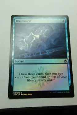 MTG Brainstorm x1-Foil -Masters 25-Lightly Played - Image 1