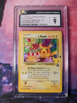 Birthday PIKACHU Celebrations - CGC 9 - 2021 Pokemon Black Star Promo 24 - Image 1