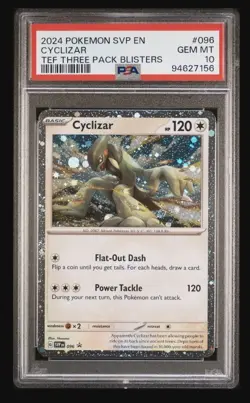 2024 POKEMON SVP EN CYCLIZAR TEF THREE PACK BLISTERS - PSA 10 - Image 1