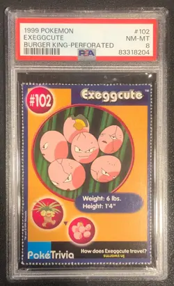 Exeggcute Pokemon #102 1999 Burger King Perforated PSA 8 NMT MINT!!! - Image 1