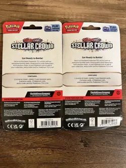 Pokemon TCG Stellar Crown Blister 3 Promo Iron Thorns Roaring Moon 2 booster - Image 2