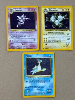 Pokemon TCG Lot of 3 Fossil Holo Haunter #6 Lapras #10 Magneton #11 Ungraded - Image 1