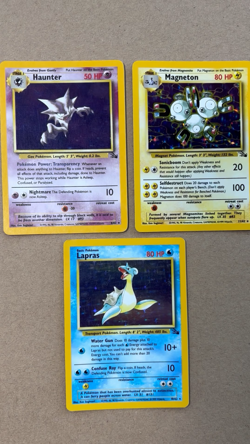 Pokemon TCG Lot of 3 Fossil Holo Haunter #6 Lapras #10 Magneton #11 Ungraded - Image 2