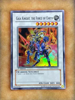 Yugioh Gaia Knight, the Force of Earth 5DS1-EN042 Super Rare 1st Ed NM - Image 1