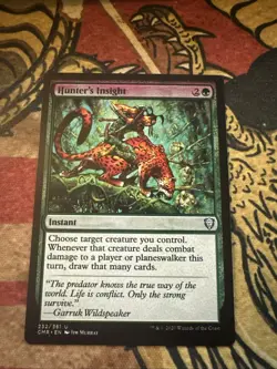 Mtg Magic Commander Legends Hunter’s Insight Misprint Error Magenta Ink Card - Image 1