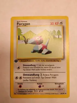 Pokemon TCG Porygon Base Set 39/102 Regular 1st Edition Uncommon German Card - Image 1