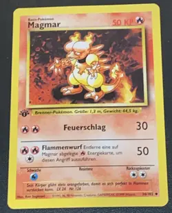 Magmar 36/102 (German) Base Set 1st Edition Pokemon Card NM Near Mint - Image 1