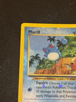 Vintage Marill 11/18 Southern Islands Pokemon Card Reverse Holo - Light Play - Image 2