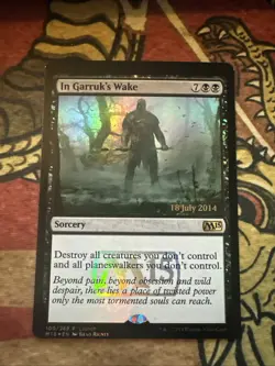 Mtg Magic In Garruk’s Wake M15 Launch Promo Miscut Hologram Misprint Error Card - Image 1