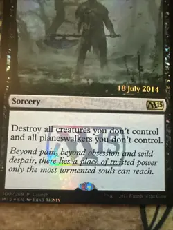 Mtg Magic In Garruk’s Wake M15 Launch Promo Miscut Hologram Misprint Error Card - Image 2