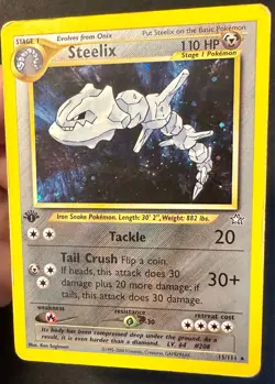 Steelix 15/111 2000 1st Edition Neo Genesis Pokemon Card Vintage Holo Rare - Mp - Image 2