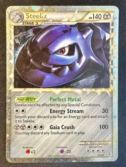 Steelix Prime 87/95 2010 HGSS Unleashed Set Pokemon Card TCG Holo Rare - Lp/Mp - Image 1