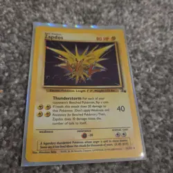 Pokemon TCG Zapdos Fossil Holo Card 15/62 Unlimited Holo Rare NEAR MINT - Image 1