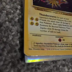 Pokemon TCG Zapdos Fossil Holo Card 15/62 Unlimited Holo Rare NEAR MINT - Image 2