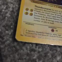 Pokemon TCG Zapdos Fossil Holo Card 15/62 Unlimited Holo Rare NEAR MINT - Image 3