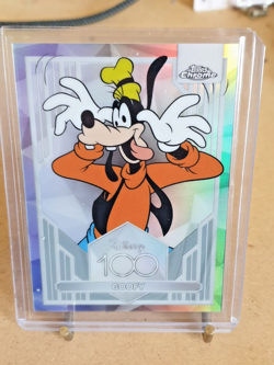 Disney 100 Topps Chrome Singles Refractor "GOOFY" Trading Cards Holo Rare - Image 1