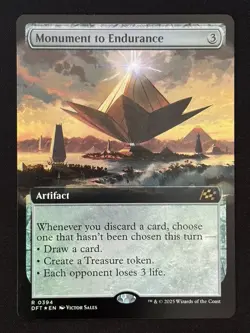 1x MTG Monument to Endurance (Extended Art, Foil) - Aetherdrift (DFT) #394 - Image 1
