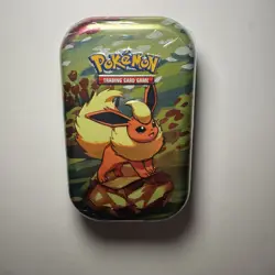 Pokemon TCG: Scarlet & Violet Prismatic Evolutions Mini Tin Flareon Art Sealed. - Image 1