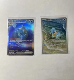 Pokemon Scarlet & Violet 151 TCG Blastoise EX 200/165 & Squirtle 170/164 NM Set - Image 1