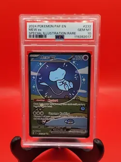 Pokemon Tcg English-Paldean Fates SIR 232/091 MEW EX PSA 10 "Bubble Mew" Pokemon - Image 1