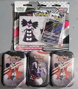 Pokemon White Flare/Black Bolt - 3 Sealed Tin & 1 Tech Sticker Collection - Image 1