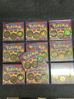 Pokemon Vintage Battling Coin Game Battle Coins 1999 Hasbro Lot Of 10 Sealed - Image 1
