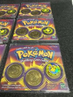 Pokemon Vintage Battling Coin Game Battle Coins 1999 Hasbro Lot Of 10 Sealed - Image 2