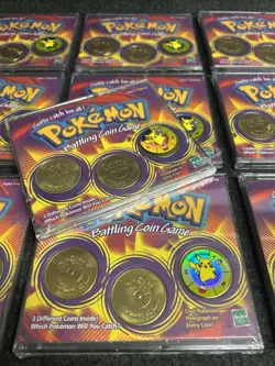 Pokemon Vintage Battling Coin Game Battle Coins 1999 Hasbro Lot Of 10 Sealed - Image 3