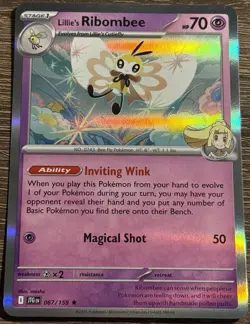 067/159 Lillie's Ribombee : Rare Holo Card Journey Together Pokemon TCG NM/M (L) - Image 1