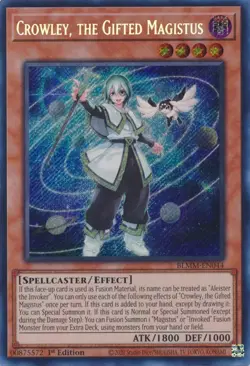 Crowley, the Gifted Magistus 1st Edition Secret Rare Card BLMM-EN044 Yu-Gi-Oh! - Image 1