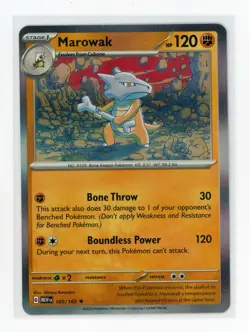 Marowak Holo Rare SV: Scarlet & Violet 151 105/165 Pokemon TCG Card NM - Image 1
