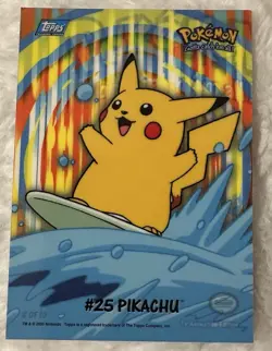 Topps Pokemon #25 Pikachu Surfing Trading Card 8 of 10 - Image 1