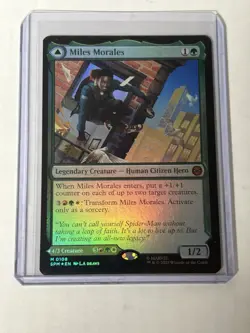 PRERELEASE FOIL MILES MORALES /ULTIMATE SPIDER-MAN MTG MYTHIC PROMO - Image 1