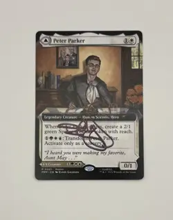 Magic the Gathering MTG Peter Parker Amazing Spider-Man Promo Card ARTIST SIGNED - Image 1