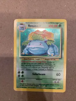 Pokemon TCG Vintage Venusaur Holo 15/102 Base Set Unlimited 1999 - Image 1