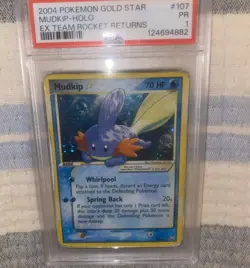 Pokemon Mudkip Gold Star Holo PSA 1 EX Team Rocket Returns 107/109 2005 - Image 1