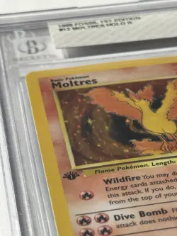 1999 Pokemon 1st Edition Moltres Holo #12/62 Fossil NM-MINT Near Mint BGS 8 - Image 2