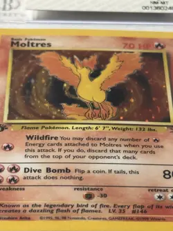 1999 Pokemon 1st Edition Moltres Holo #12/62 Fossil NM-MINT Near Mint BGS 8 - Image 4