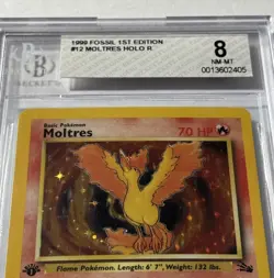 1999 Pokemon 1st Edition Moltres Holo #12/62 Fossil NM-MINT Near Mint BGS 8 - Image 5
