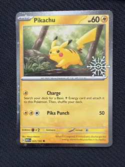 Pikachu 25/165 Holiday Calendar Promo Stamp SEALED Pokemon TCG - Image 2
