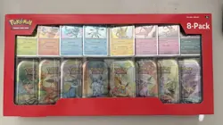 Pokemon TCG Scarlet & Violet Prismatic Evolutions Mini Tins Sealed 8 Pack Costco - Image 1