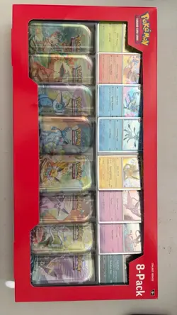 Pokemon TCG Scarlet & Violet Prismatic Evolutions Mini Tins Sealed 8 Pack Costco - Image 2