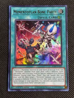 YuGiOh! - Mementotlan Bone Party RA04-EN099 Ultra Rare 1st Edition Near Mint - Image 1