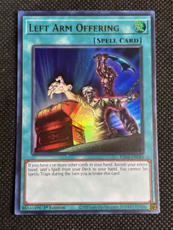 YuGiOh! - Left Arm Offering RA04-EN086 Ultra Rare 1st Edition Near Mint - Image 1